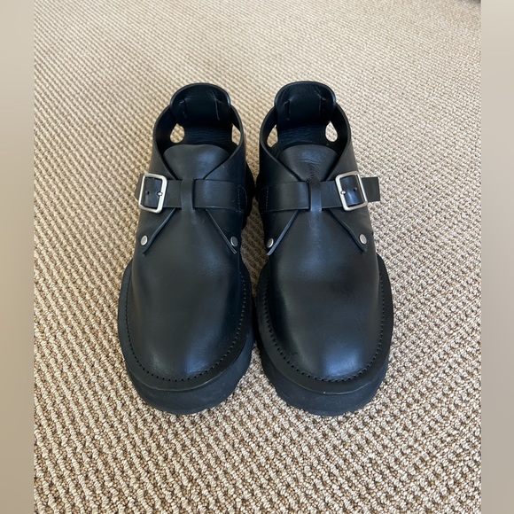 Jil Sander, black leather men’s Clog sandal - Picture 1 of 9